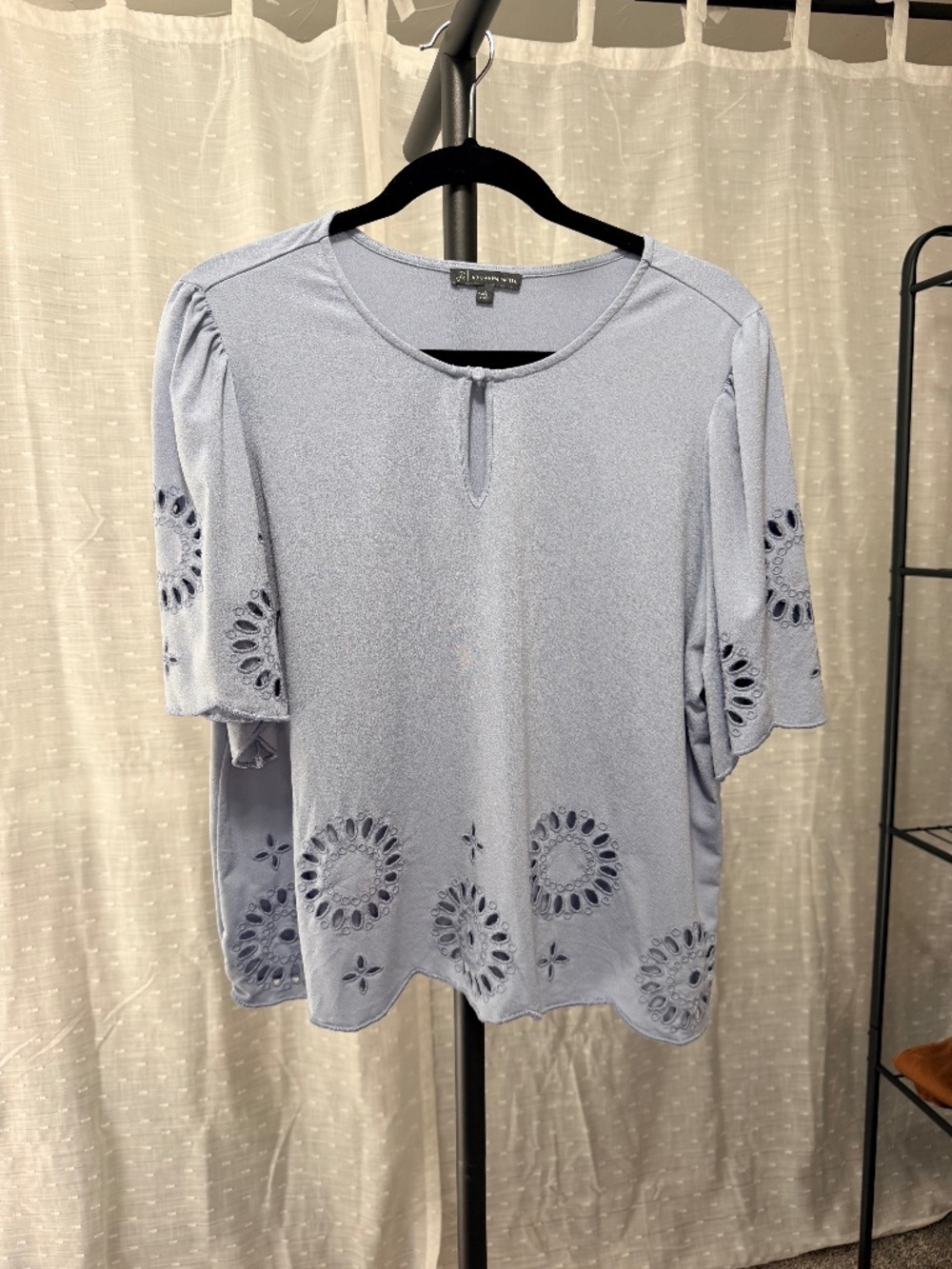 Dusty Blue Adrianna Papell Blouse - L